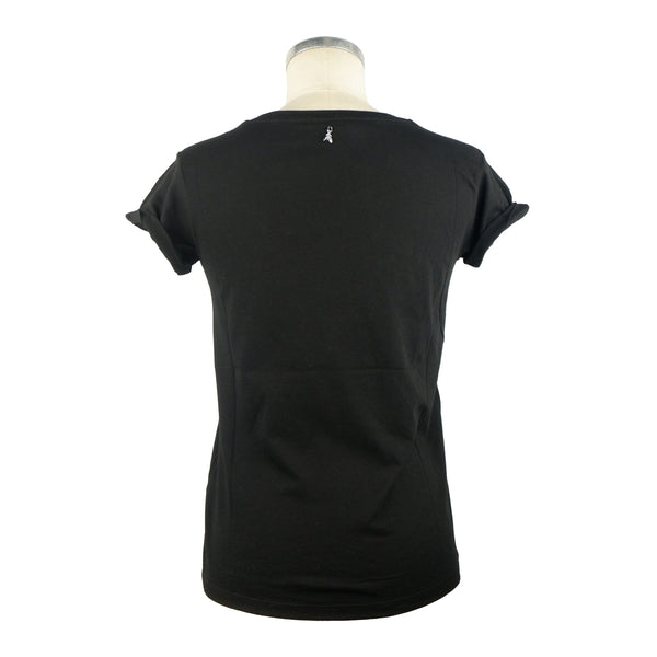 Patrizia Pepe Elegant Crew Neck T-Shirt with Unique Detailing