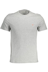 Guess Jeans Chic Gray Slim Fit Logo Tee for Men