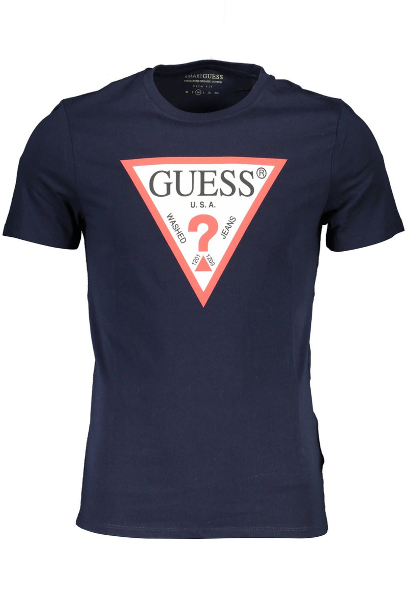 Guess Jeans Sleek Slim-Fit Logo Tee in Blue