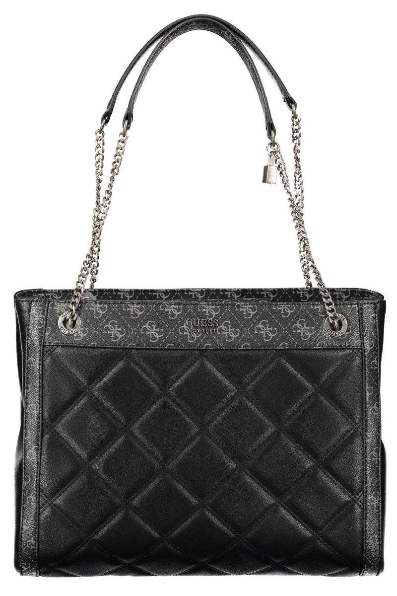 Guess Jeans Elegant Black Multi-Compartment Handbag