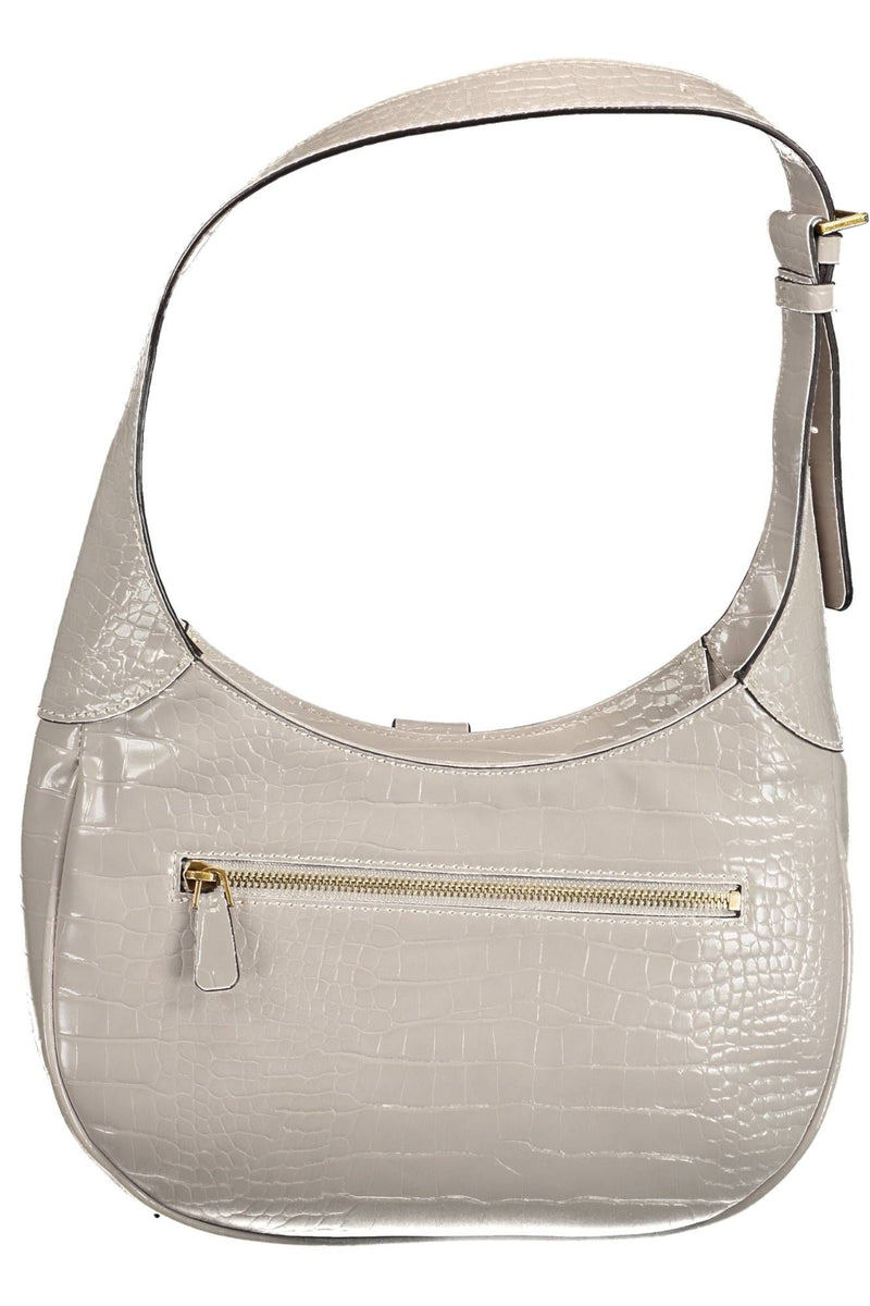 Guess Jeans Chic Gray Shoulder Bag with Contrasting Details