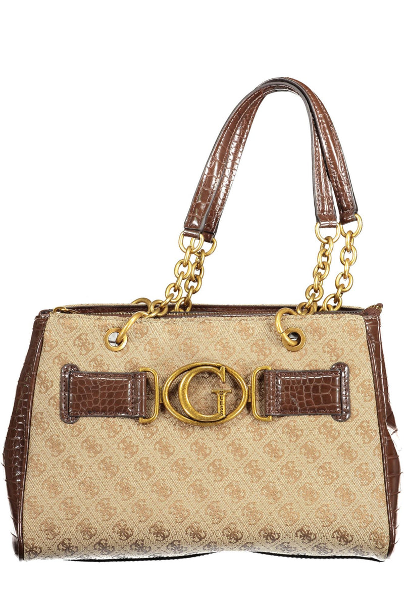 Guess Jeans Chic Brown Chain-Handle Shoulder Bag