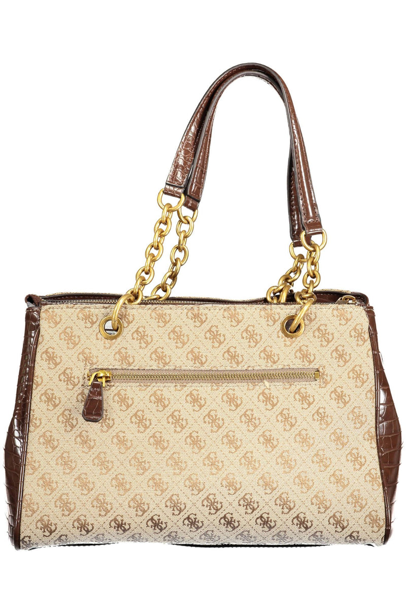 Guess Jeans Chic Brown Chain-Handle Shoulder Bag