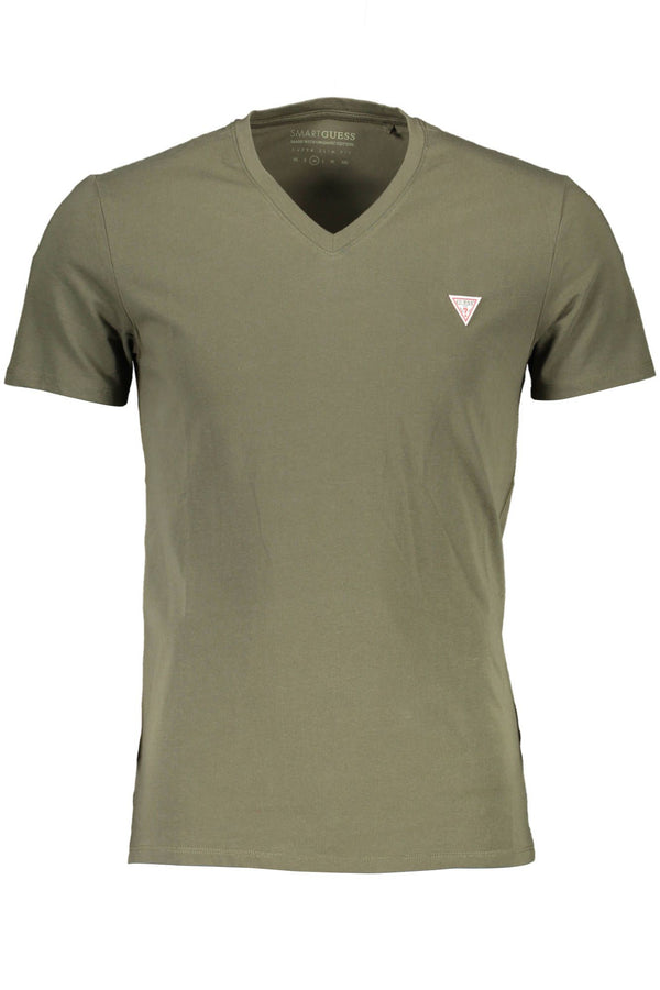 Guess Jeans Chic Green Slim Tee with V-Neckline