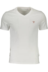 Guess Jeans Chic V-Neck Logo Tee in Organic Cotton