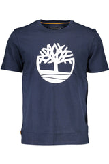 Timberland Organic Cotton Blue Tee with Signature Print