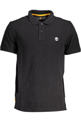 Timberland Sleek Black Polo Shirt with Emblem