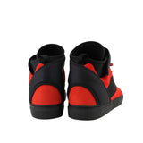 Balenciaga Men High Top Black Red Suede Leather Sneakers