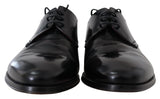 Dolce & Gabbana Black Leather Lace Up Men Dress Derby Shoes