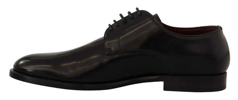 Dolce & Gabbana Black Leather Lace Up Formal Derby Shoes