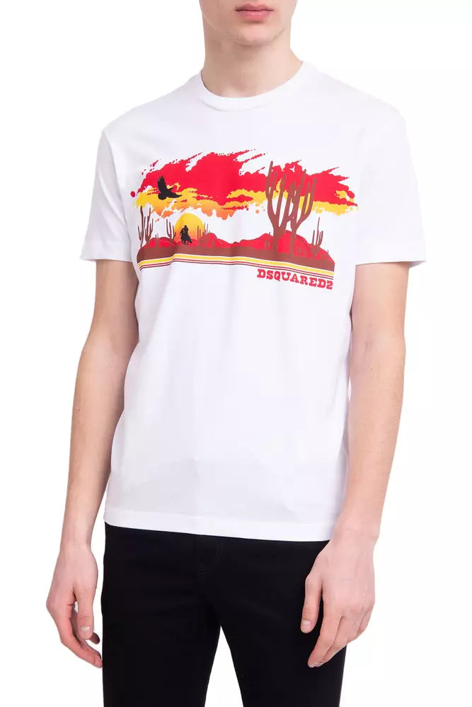 Dsquared² Exclusive White Logo Cotton Tee for Men