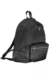 Guess Jeans Sleek Black Nylon Backpack with Laptop Compartment