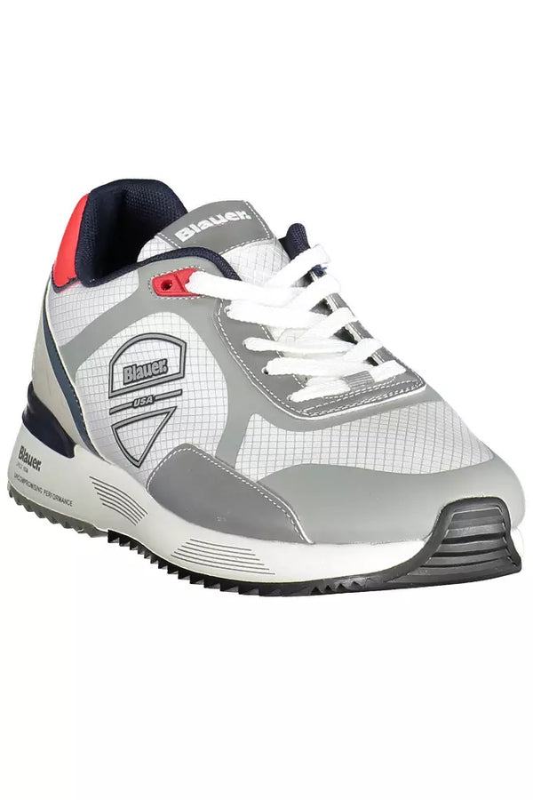 Blauer Elevated White Sports Sneakers with Contrasting Accents