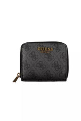 Guess Jeans Elegant Black Polyethylene Wallet with Logo Detail