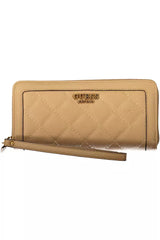 Guess Jeans Beige Chic Wallet with Contrasting Accents