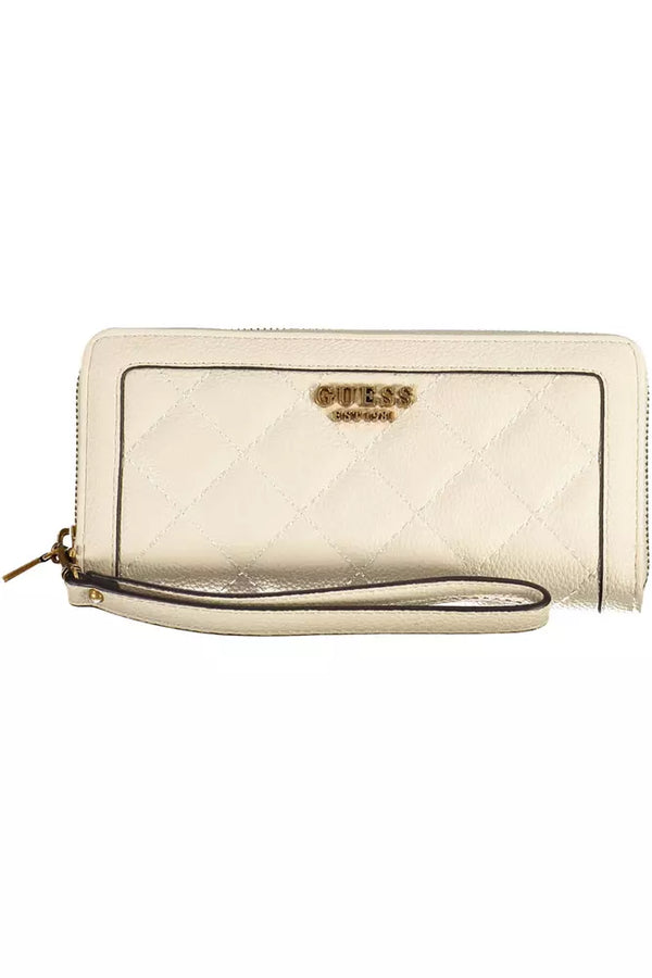 Guess Jeans Chic Beige Polyethylene Wallet with Contrasting Details