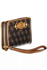 Guess Jeans Chic Brown Wallet with Contrasting Details