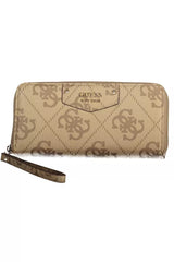 Guess Jeans Chic Beige Wallet with Contrasting Accents