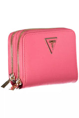 Guess Jeans Chic Pink Double Wallet with Contrasting Details