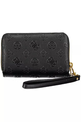 Guess Jeans Chic Black Polyethylene Dual-Compartment Wallet