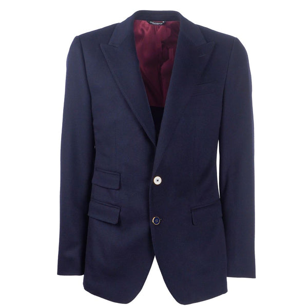 Dolce & Gabbana Elegant Dark Blue Cashmere Jacket