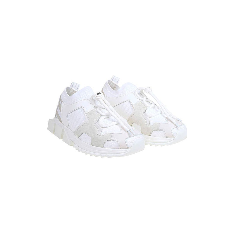 Dolce & Gabbana Elegant White Sneakers with Suede Inserts