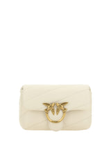 PINKO Elegant White Quilted Leather Shoulder Bag