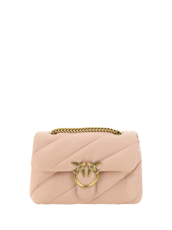 PINKO Elegant Light Pink Quilted Shoulder Bag