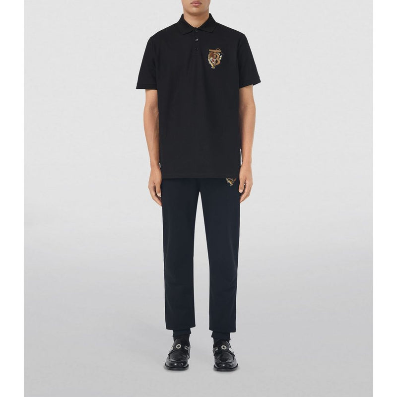 Burberry Elegant Black Cotton Polo Shirt