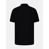 Burberry Elegant Black Cotton Polo with Tartan Collar Detail