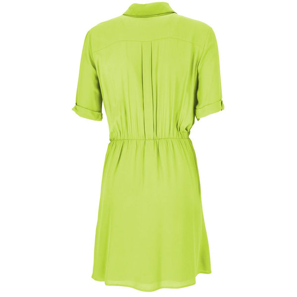 Patrizia Pepe Elegant Green Flared Short Sleeve Shirtdress