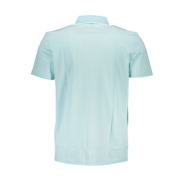 Hugo Boss Elegant Light Blue Cotton Polo with Contrast Detail