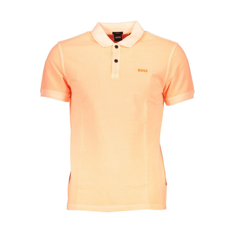 Hugo Boss Sleek Slim Fit Polo Shirt in Vibrant Orange