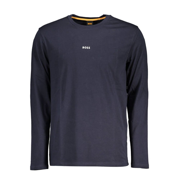 Hugo Boss Chic Blue Long-Sleeved Round Neck Tee