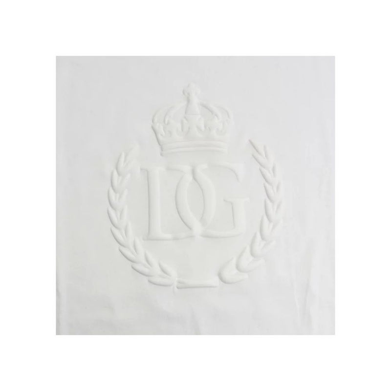 Dolce & Gabbana Embossed Logo White Cotton Tee