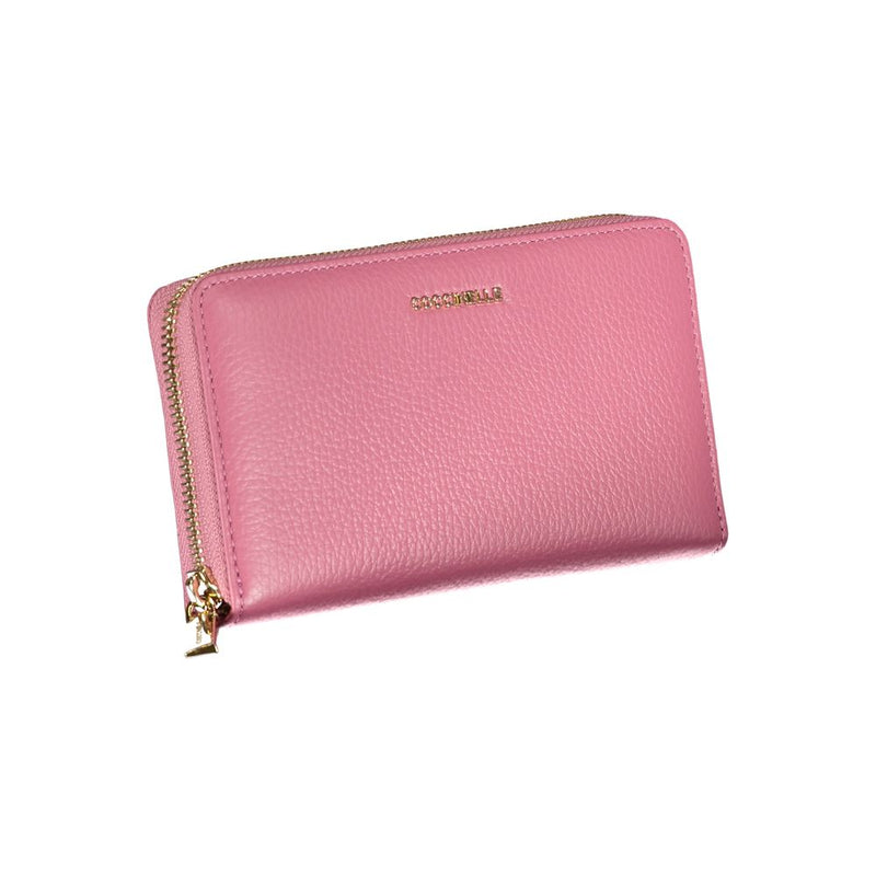 Coccinelle Elegant Pink Leather Wallet with Ample Space