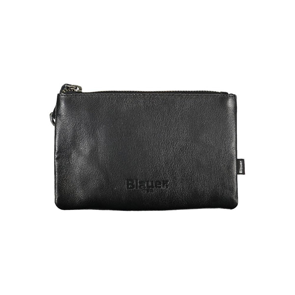 Blauer Sleek Black Leather Document Holder with Card Slot