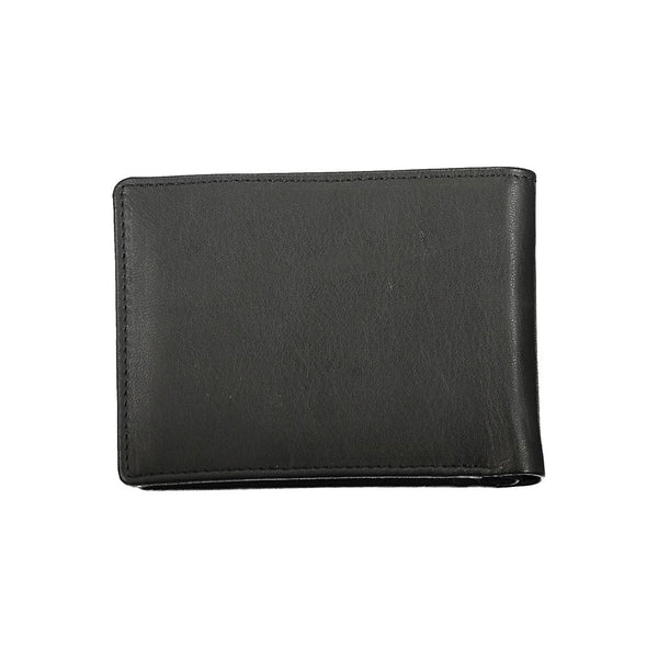 Blauer Sleek Black Leather Dual Compartment Wallet