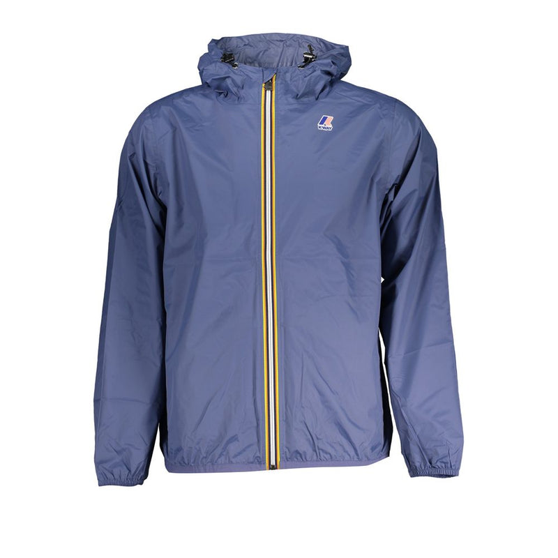 K-WAY Sleek Waterproof Blue Jacket with Contrast Details