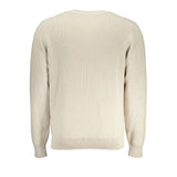 K-WAY Beige Crew Neck Cotton Sweater with Logo Detail