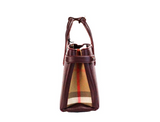 Burberry Banner Small Mahogany Red Leather Tote Crossbody Bag Purse