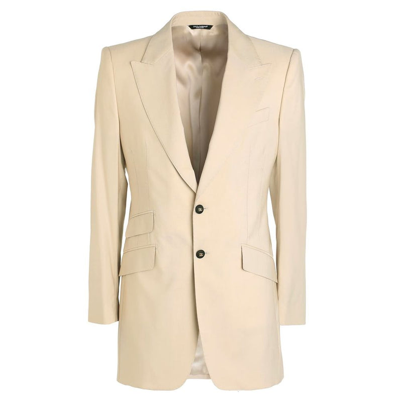 Dolce & Gabbana Beige Wool E Silk Blazer