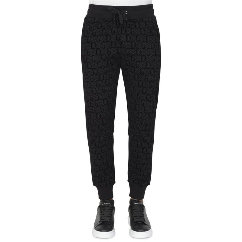 Dolce & Gabbana Velvet Logo Cotton Tracksuit Trousers