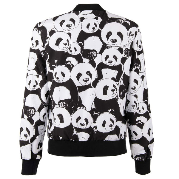 Dolce & Gabbana Elegant White Panda Print Nylon Jacket