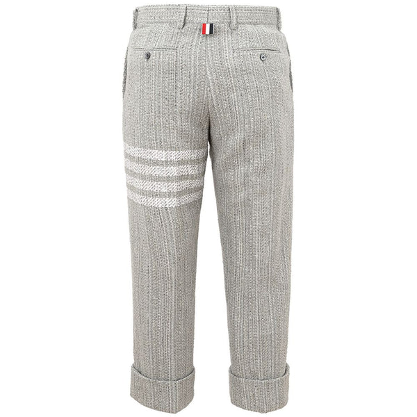 Thom Browne Elegant Gray Knit Trousers