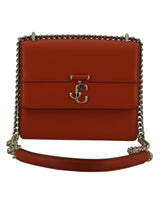 Jimmy Choo Dark Orange Calf Leather Shoulder Bag