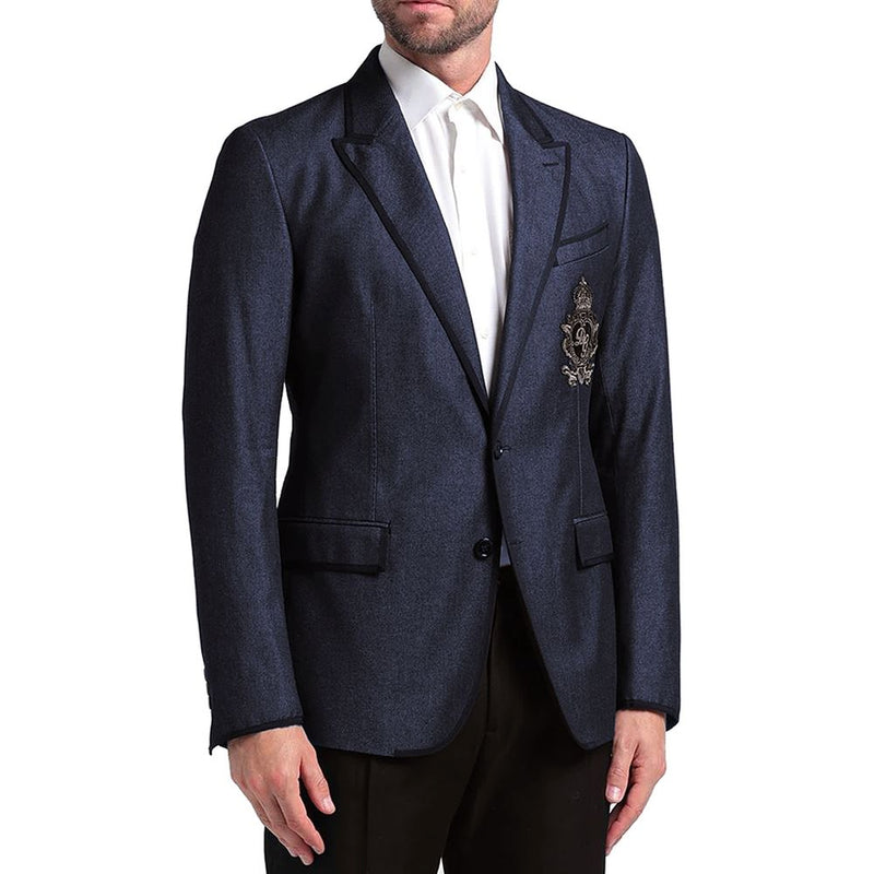 Dolce & Gabbana Blue Cotton Blazer