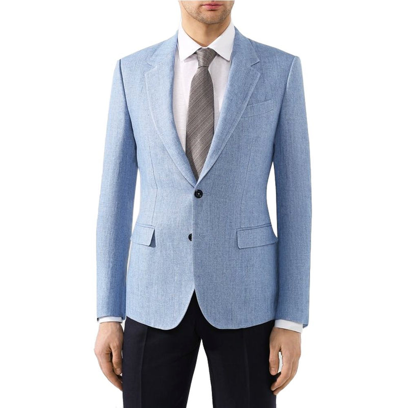 Dolce & Gabbana Light Blue Linen Blazer