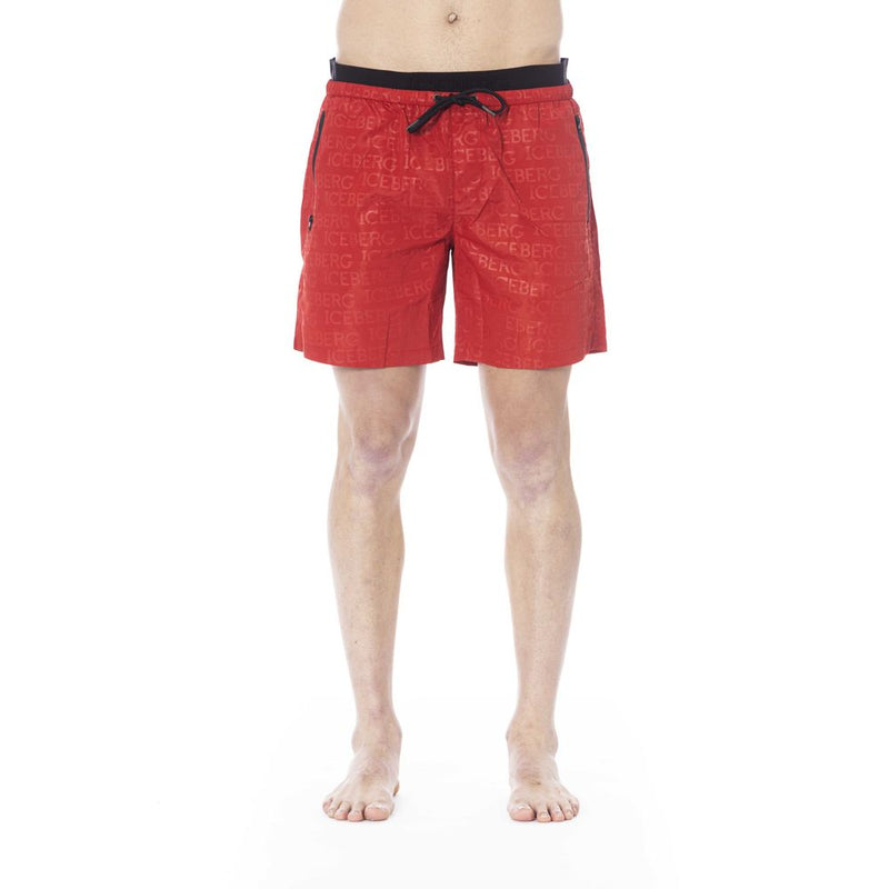 Iceberg Red Polyester Swimwear