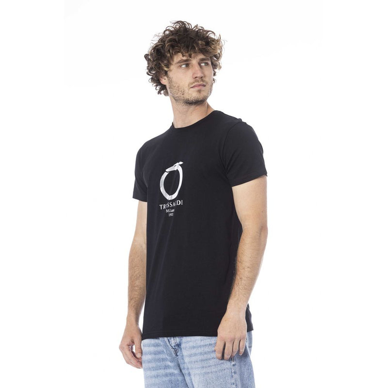 Trussardi Beachwear Black Cotton T-Shirt